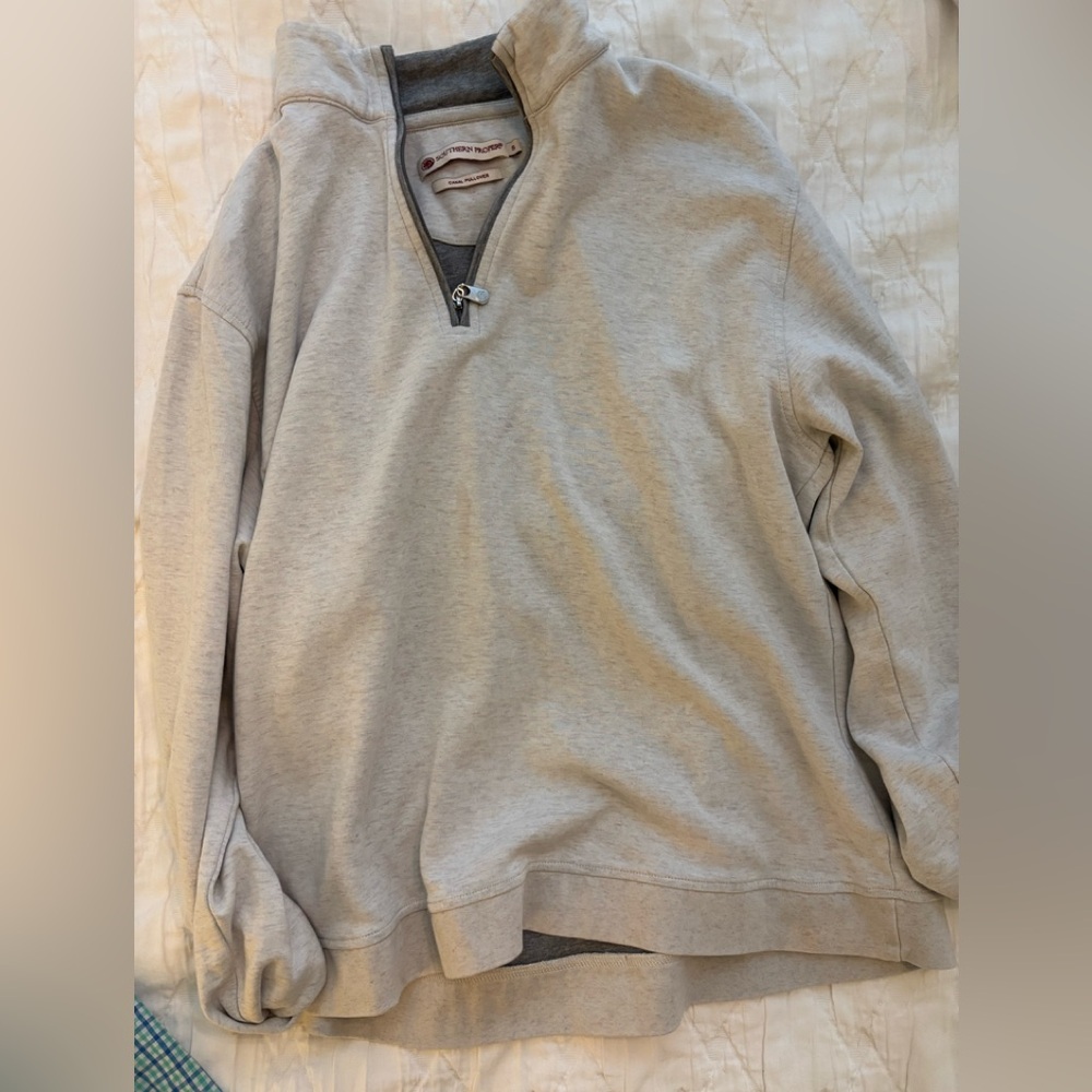 Southern Proper Heather Gray Zip-Up Sweater